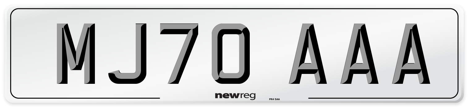 MJ70 AAA Number Plate from New Reg